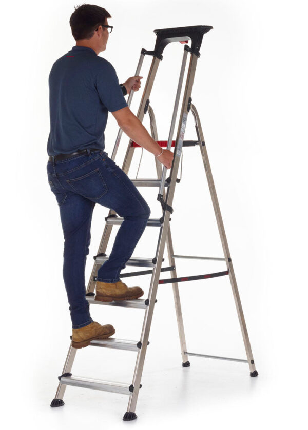 Ziyadah Double Decker Aluminium Stepladder – With Tool Tray for Easy Access - Image 8